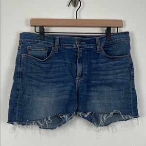 Lucky Brand Dark Blue Jean Shorts Women’s 12 Cutoff Denim